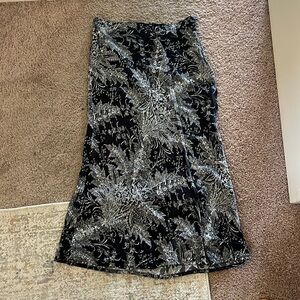 Anthropologie Satin Midi Skirt